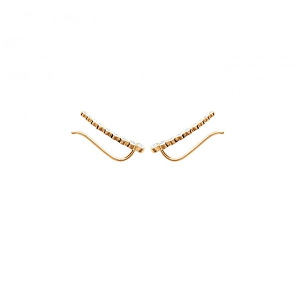 Gold Plated Ear Contour Earrings with Zirconium