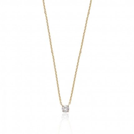 Necklace Gold Plated Zirconium