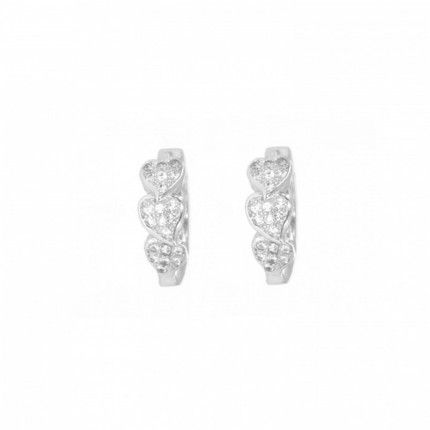 Boucles d'Oreille rondes Zirconium Argent 925/1000