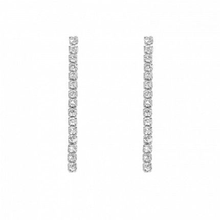 Boucles d'Oreille chute Pierres Zirconium Argent 925/1000