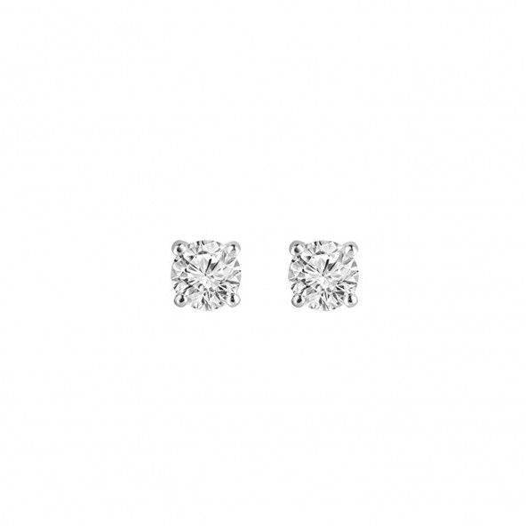 Boucles d'Oreille Solitaire Zirconium Argent 925/1000