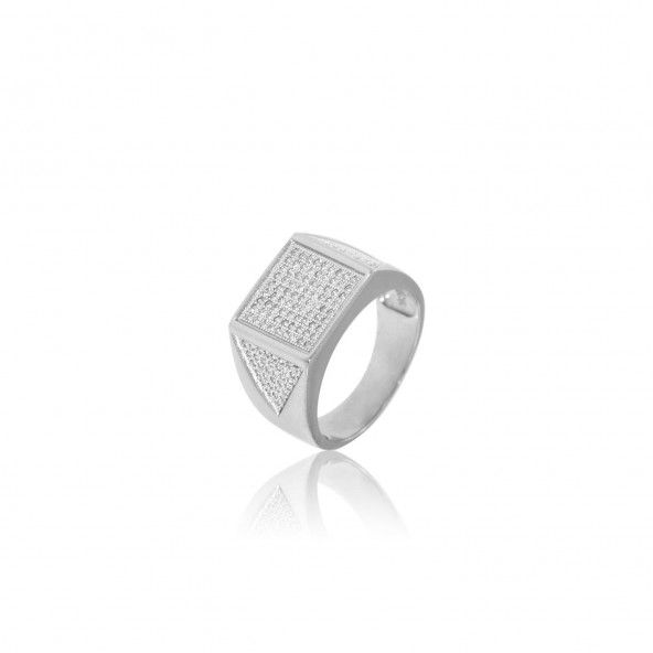 Sterling Silver 925/1000 Ring with Square Shaped Zirconium