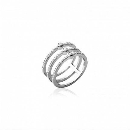 Sterling Silver 925/1000 Ring with 3 lines