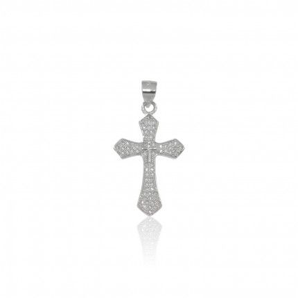 Cross Sterling Silver 925/1000 Pendant with Zirconium Stones