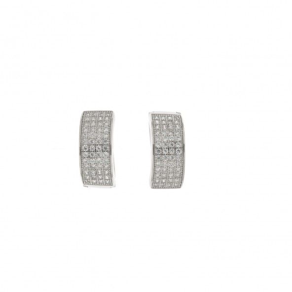 Croles en Argent 925/1000 avec 4 ranges Pierres Zircon