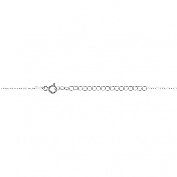 Collier Argent 925/1000 Ajustable 40+5 cm avec Solitaire Zirconium