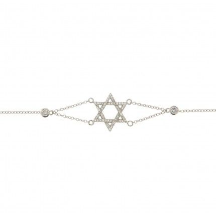 925/1000 Silver Extensible Bracelet Star of David