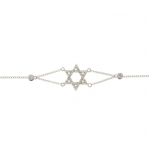 925/1000 Silver Extensible Bracelet Star of David