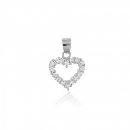 Pendant Silver 925/1000 Heart Stones Zirconium