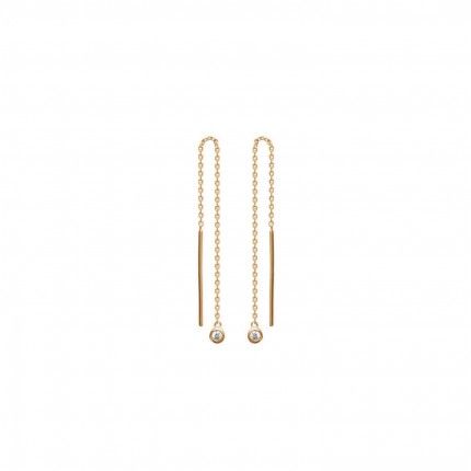 Dangling Earrings with Zirconium Stone Gold plated