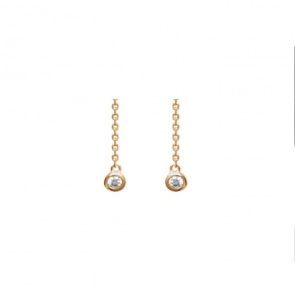 Dangling Earrings with Zirconium Stone Gold plated