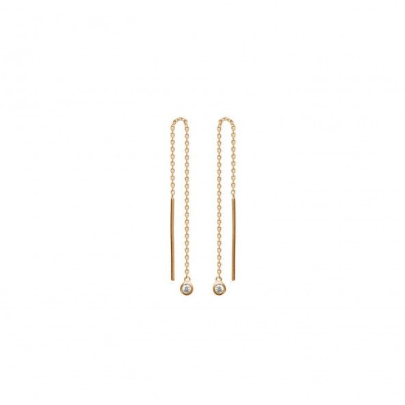 Dangling Earrings with Zirconium Stone Gold plated