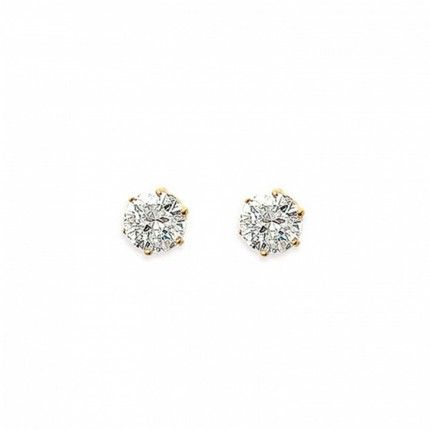 Boucles d'oreilles avec pierre Zircon 8mm