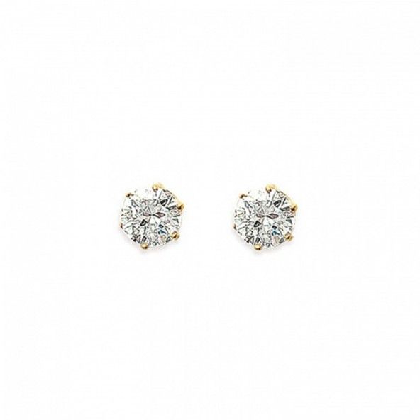 Boucles d'oreilles avec pierre Zircon 8mm