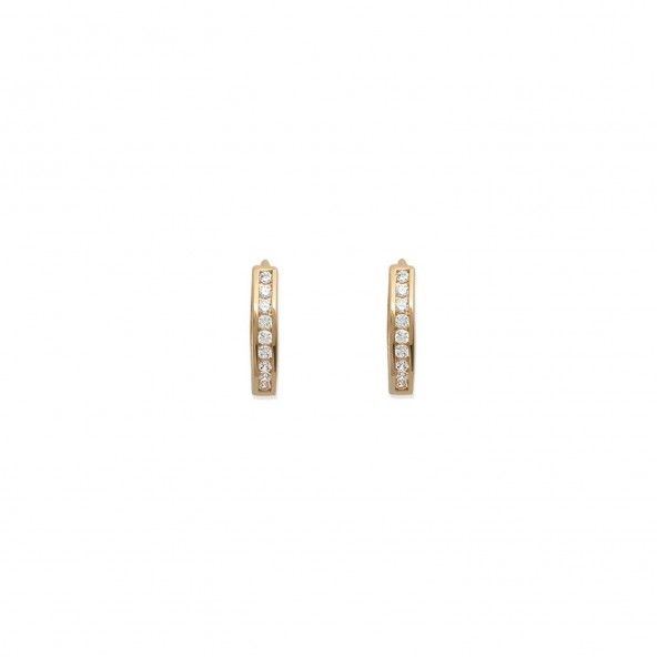 Boucles d'oreilles Croles 10 pierres Zircon Plaqu Or Diamtre 16mm