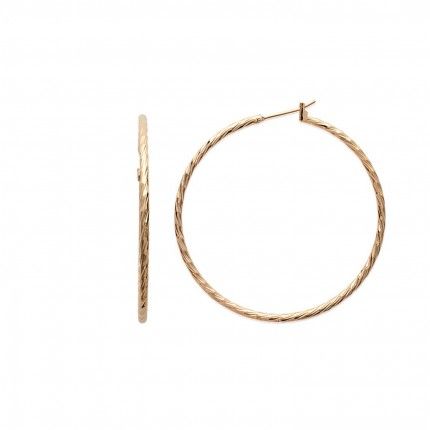 Gold plated Hoops Twisted Wire Diameter 50mm