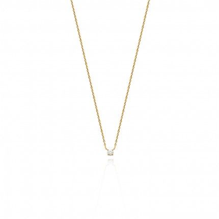 Extensible Zirconium Necklace 40 + 5 cm Gold Plated