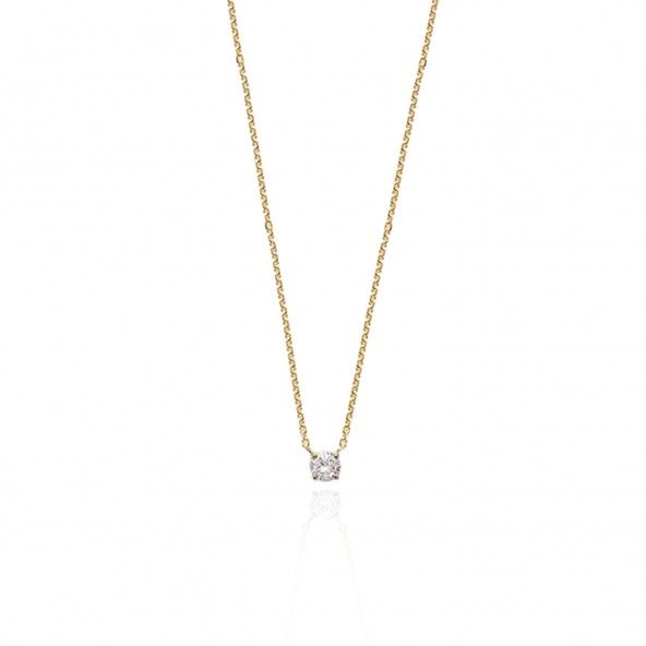 Extensible Zirconium Necklace 40 + 5 cm Gold Plated