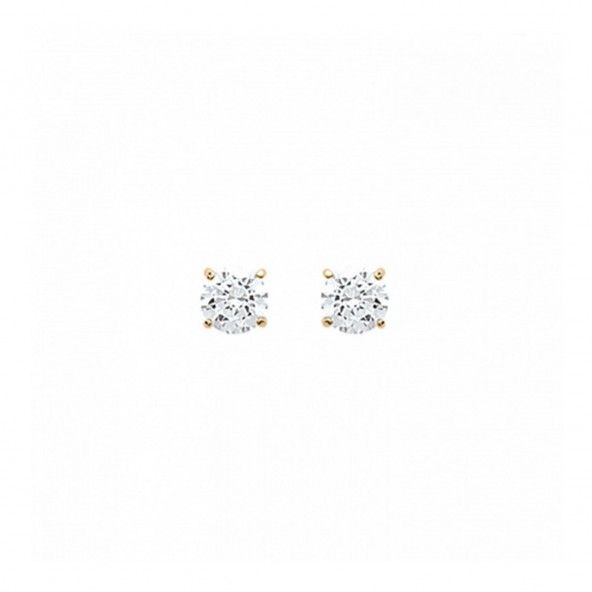 Boucles d'oreilles 4 Griffes avec pierre Zircon 6mm