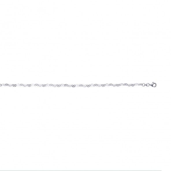 925/1000 Silver Heart Chain Bracelet