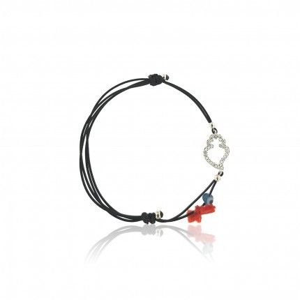 MJ Silk Thread Bracelet Viana Heart Zirconium 925/1000 Silver