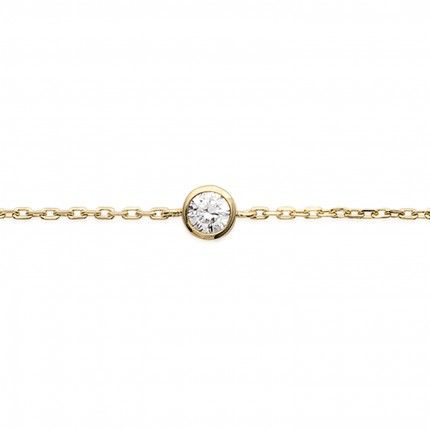 Bracelet avec Zircon Solitaire Coeur Plaqu Or