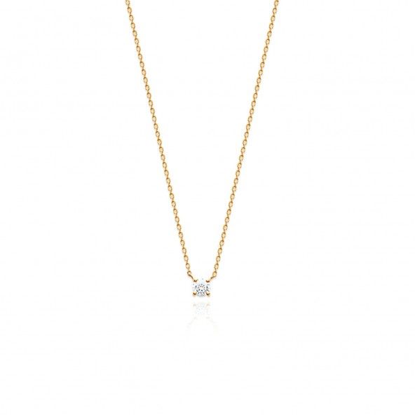 Extensible Necklace 40 + 5 cm Zirconium Solitaire Gold Plated