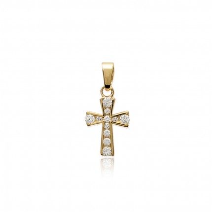 Pendant Zirconium Cross Gold Plated