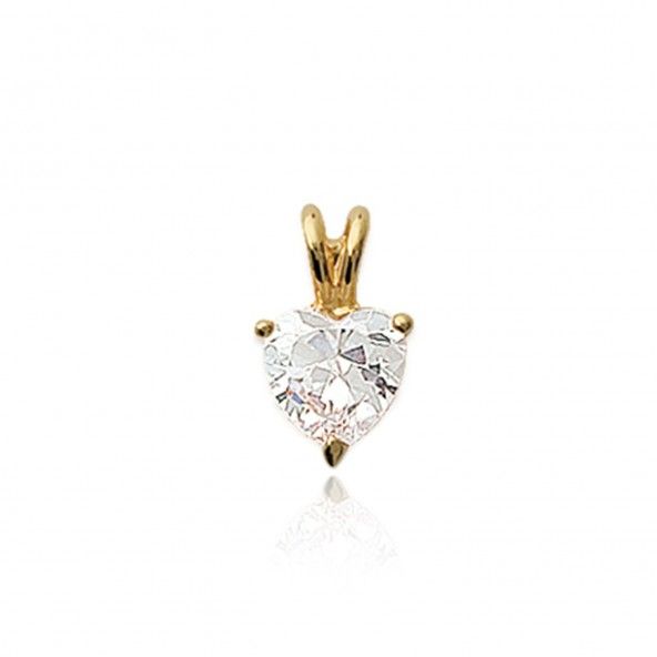 Pendant Zirconium Heart Gold Plated