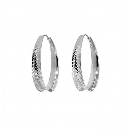 Striped Hoops 925/1000 Silver