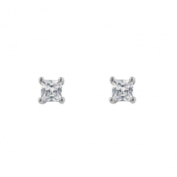 MJ Earrings 925/1000 Silver 3 mm Zirconium