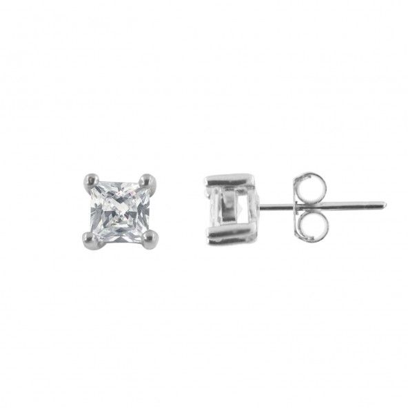 Boucles d'Oreilles Solitaire 4 mm Argent 925/1000