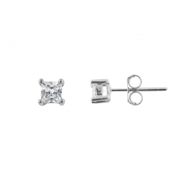 MJ Earrings 925/1000 Silver 3 mm Zirconium