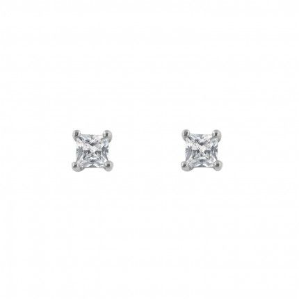 MJ Earrings 925/1000 Silver 2 mm Zirconium