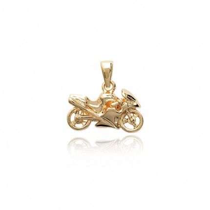 Pendente Moto Plaqueado Ouro