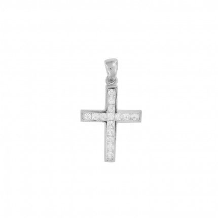 925/1000 Silver Cross Zirconium Pendent