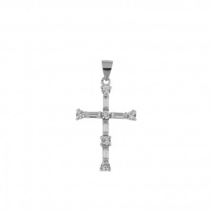 925/1000 Silver Cross Zirconium Pendent