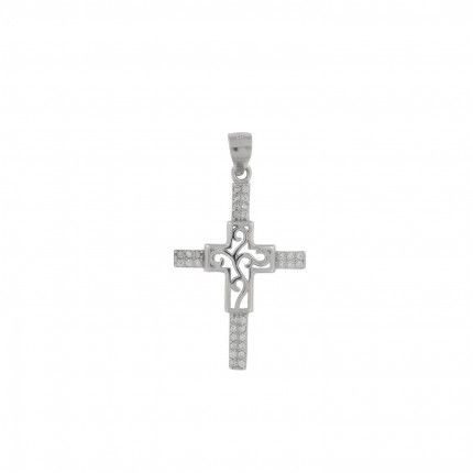 Pendentif Croix Zircon Argent 925/1000