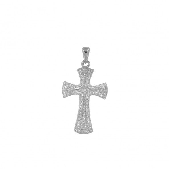 925/1000 Silver Cross Zirconium Pendent