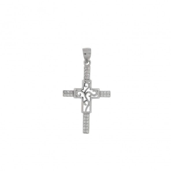 Pendent Cruz Zircnia Prata 925/1000