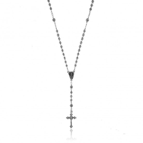 925/1000 Silver Rhodium Rosary