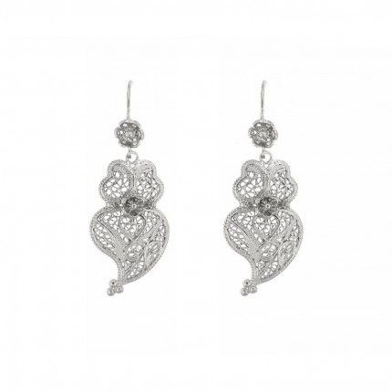 Boucles d'Oreilles Coeur de Viana 6,8 cm Argent 925/1000