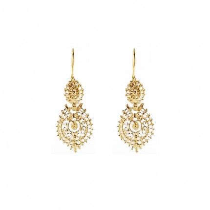 925/1000 Golden Silver Rainha Earrings  2,4 cm