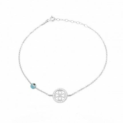 925/1000 Silver Four-leaf Clover Amulet Bracelet