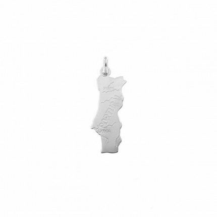 Pendentif Argent 925/1000 Map du Portugal avec 24mm de hauter et 10mm de largeur