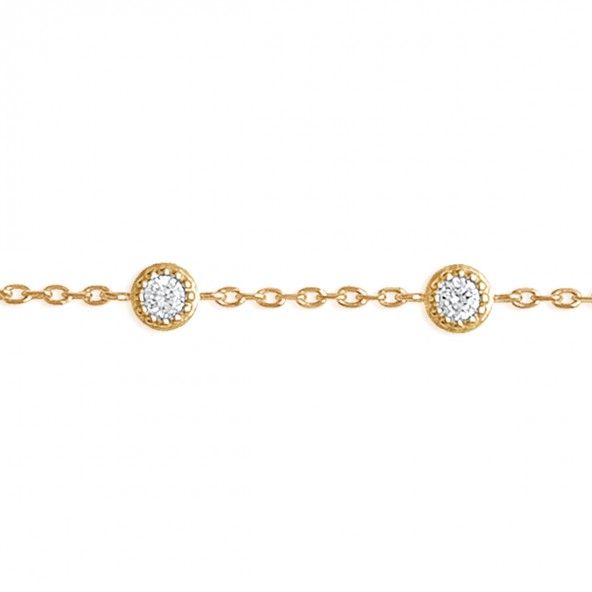 Gold Plated Jade Bracelet +Ring 16cm / 18cm  with 4 round zirconium.