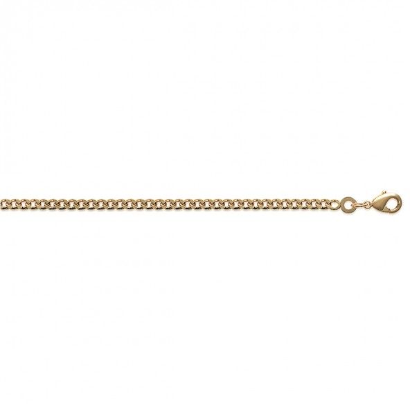 Gold Plated Gourmette mesh Chain 50 cm Lenght, 3 mm Width.