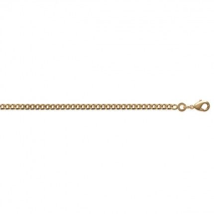 Gold Plated Gourmette mesh Chain 50 cm Lenght, 3 mm Width.