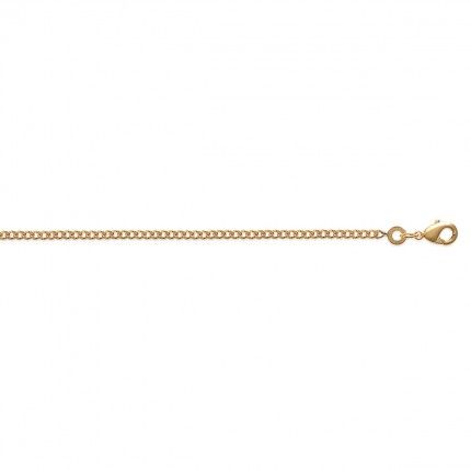 Gold Plated Gourmette mesh Chain 50 cm Lenght, 2 mm Width.