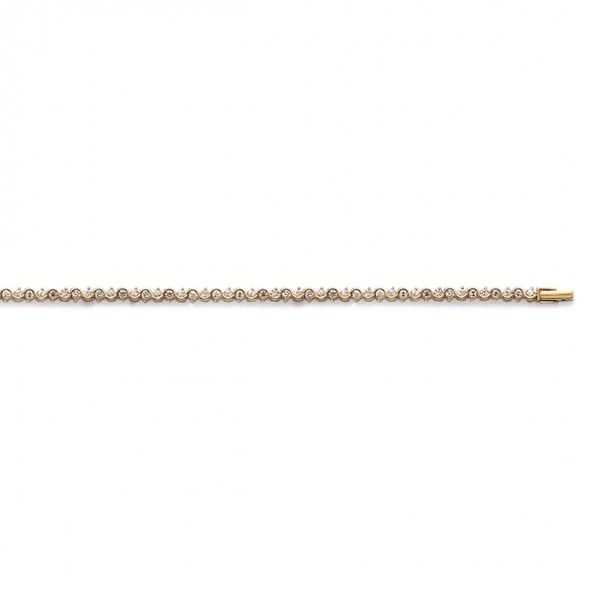 Bracelet Rivire plaqu or avec zircons ronds 4mm / 18cm.